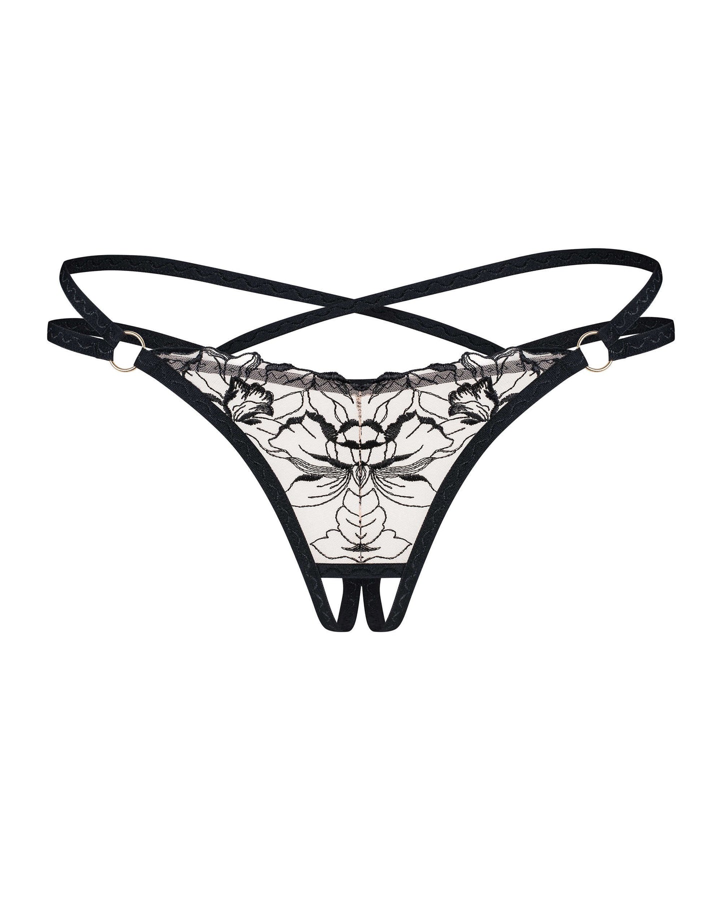 Vila blanes string ouvert - Noir
