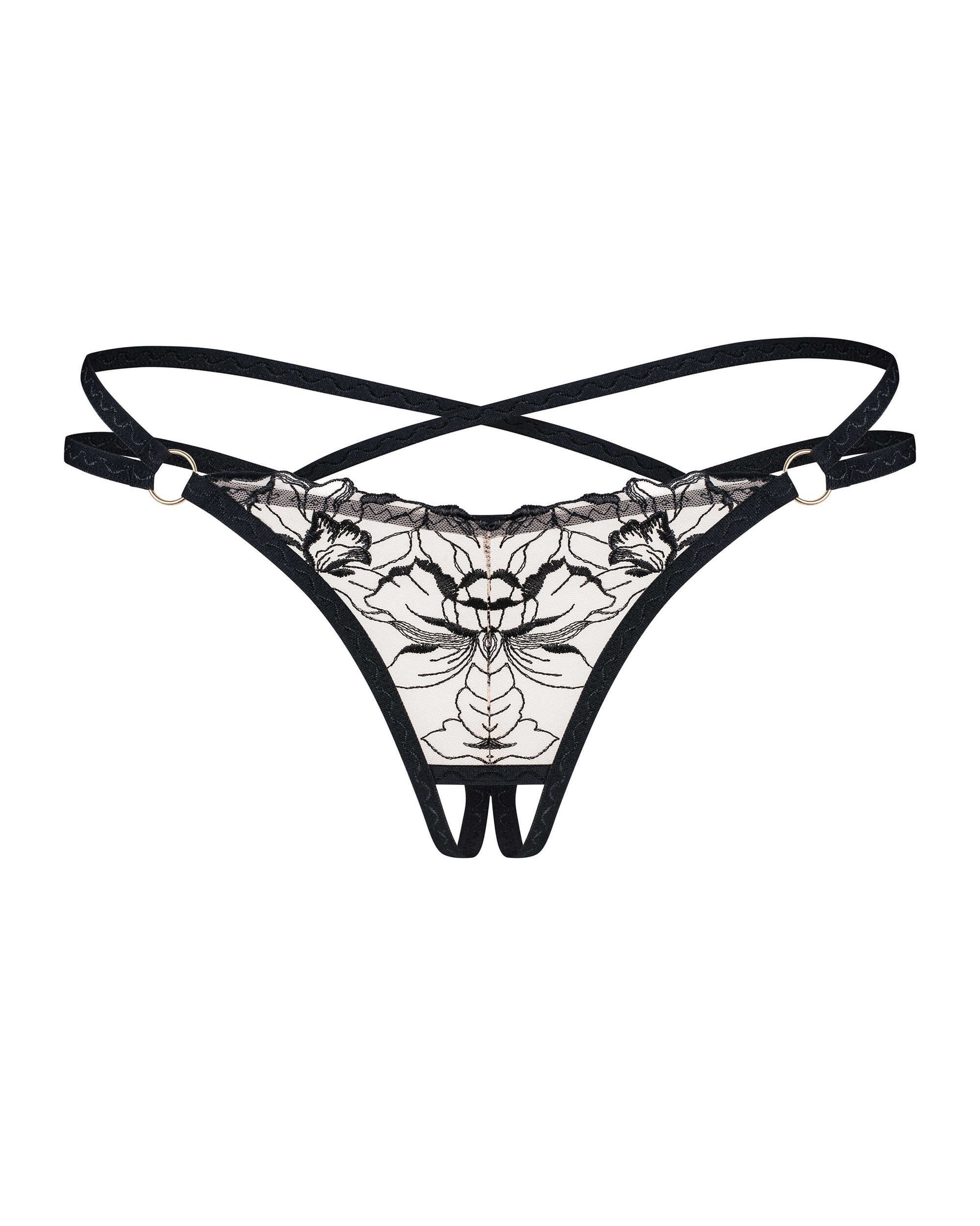 Vila blanes string ouvert - Noir