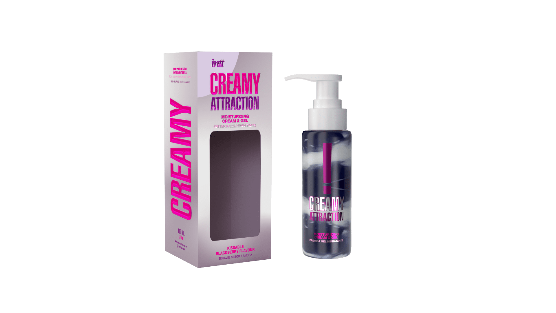 Creamy attraction - Crème et gel de massage embrassable à la mûre